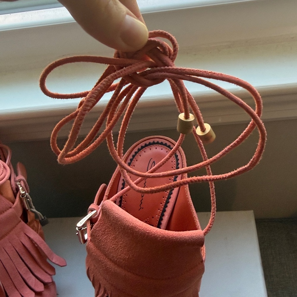 Santoni Fringe Heeled Sandals 38.5 - Picture 11 of 14
